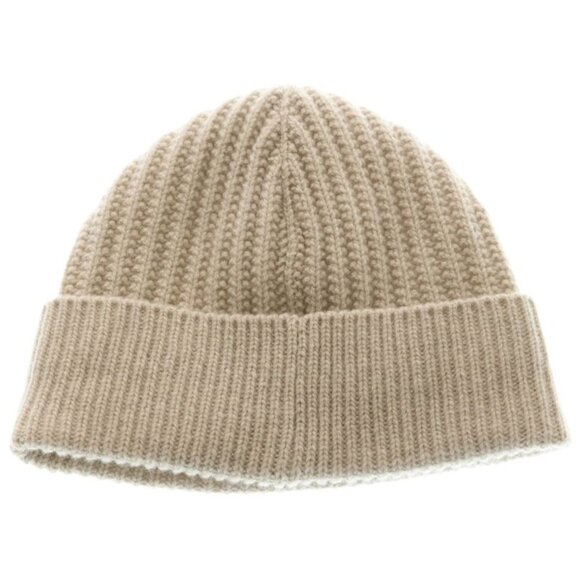 Loewe Logo Embroidered Wool Knit Cap Beige main image 4